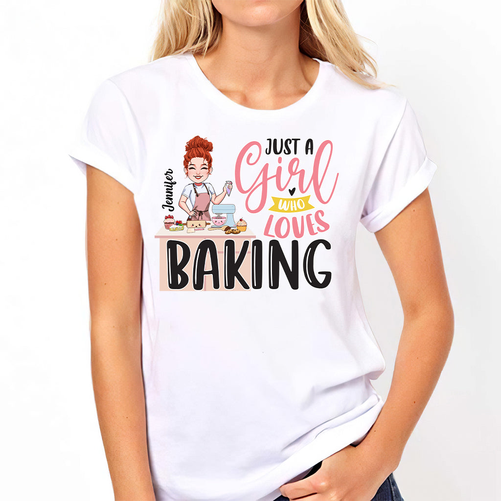 Just A Girl Who Loves Baking - Personalized Baking T-shirt and Hoodie