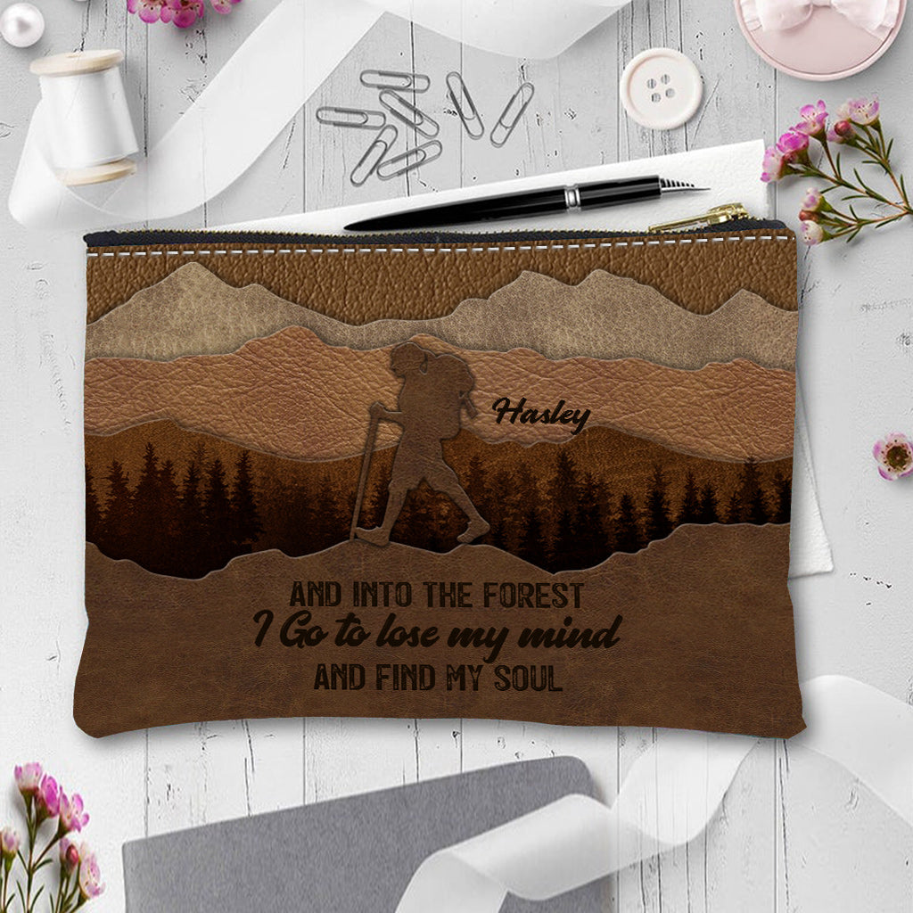 Discover And Into The Forest I Go - Personalized Hiking Makeup Bag