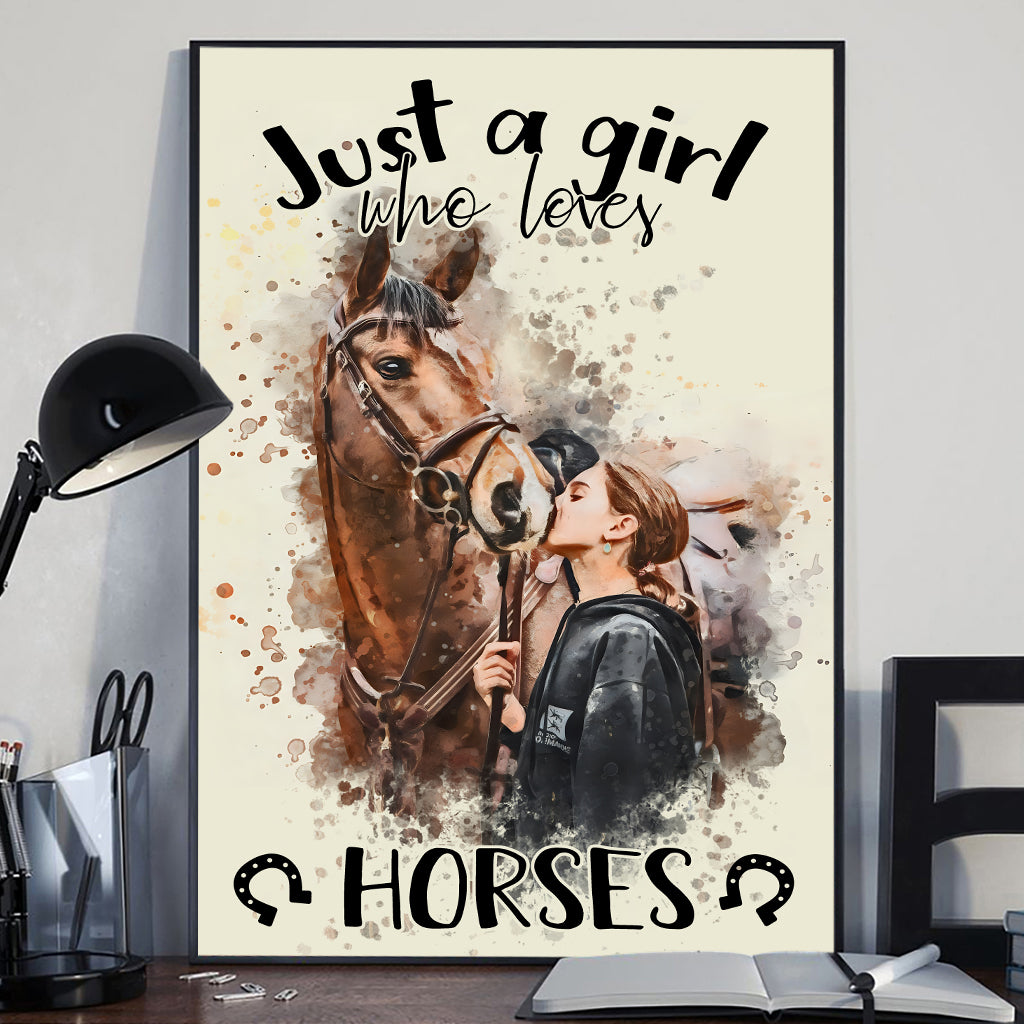 Just A Girl Who Loves Horses - Personalized Horse Canvas And Poster