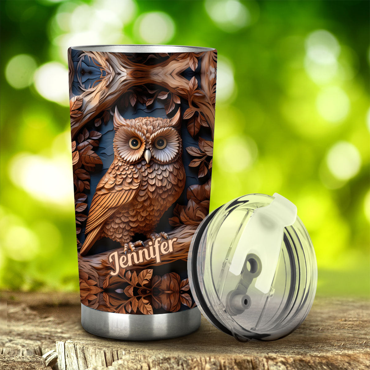 Just A Girl Who Loves Owls - Personalized Owl Tumbler