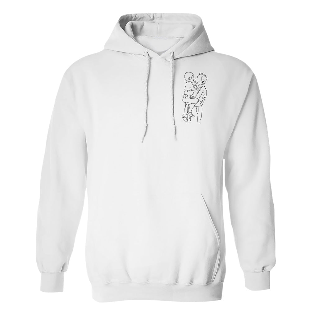 Custom Line Art - Personalized Grandpa Embroidered Hoodie