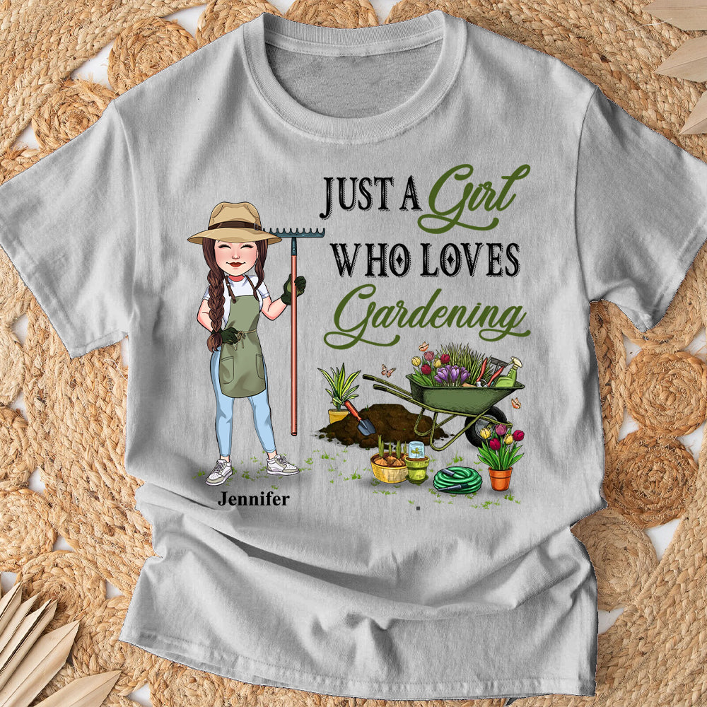 Just A Girl Who Loves Gardening - Personalized Gardening T-shirt & Hoodie