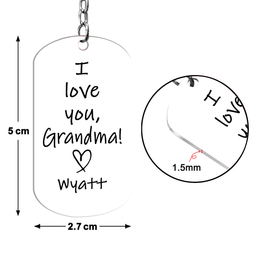 I Love You Grandma - Personalized Grandma Stainless Steel Keychain