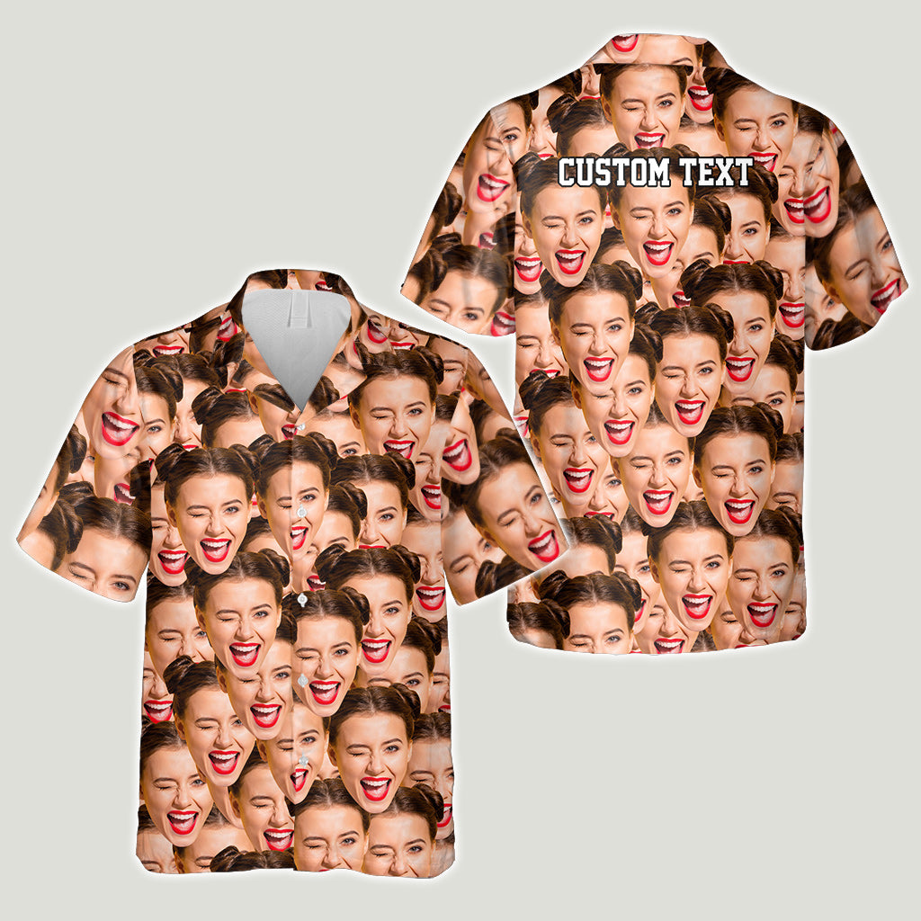 Custom Face Hawaiian Shirt - gift for boyfriend, girlfriend, wife, husband, anyone - Personalized Hawaiian Shirt