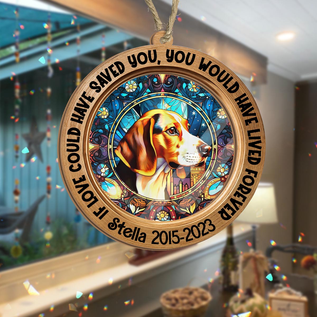 You Were My Favorite Hello And My Hardest Goodbye - Personalized Dog Suncatcher