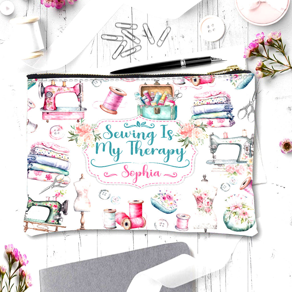 Discover Sewing Colorful Pattern - Personalized Sewing Makeup Bag