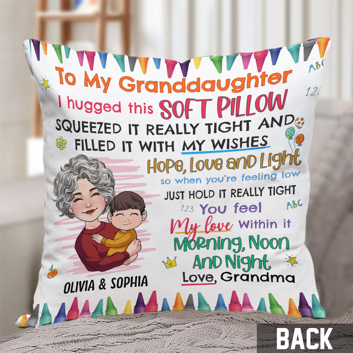 To My Granddaughter Daughter - Personalized Grandma Throw Pillow