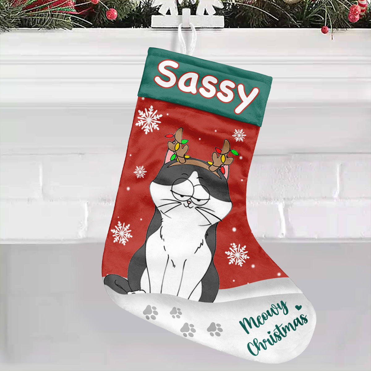 Meowy Christmas - Personalized Cat Christmas Stockings