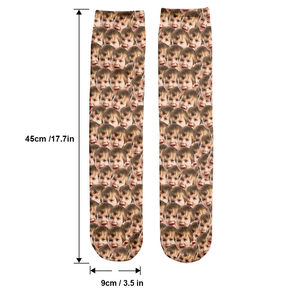 Customizable Printed Face - Personalized Son Socks