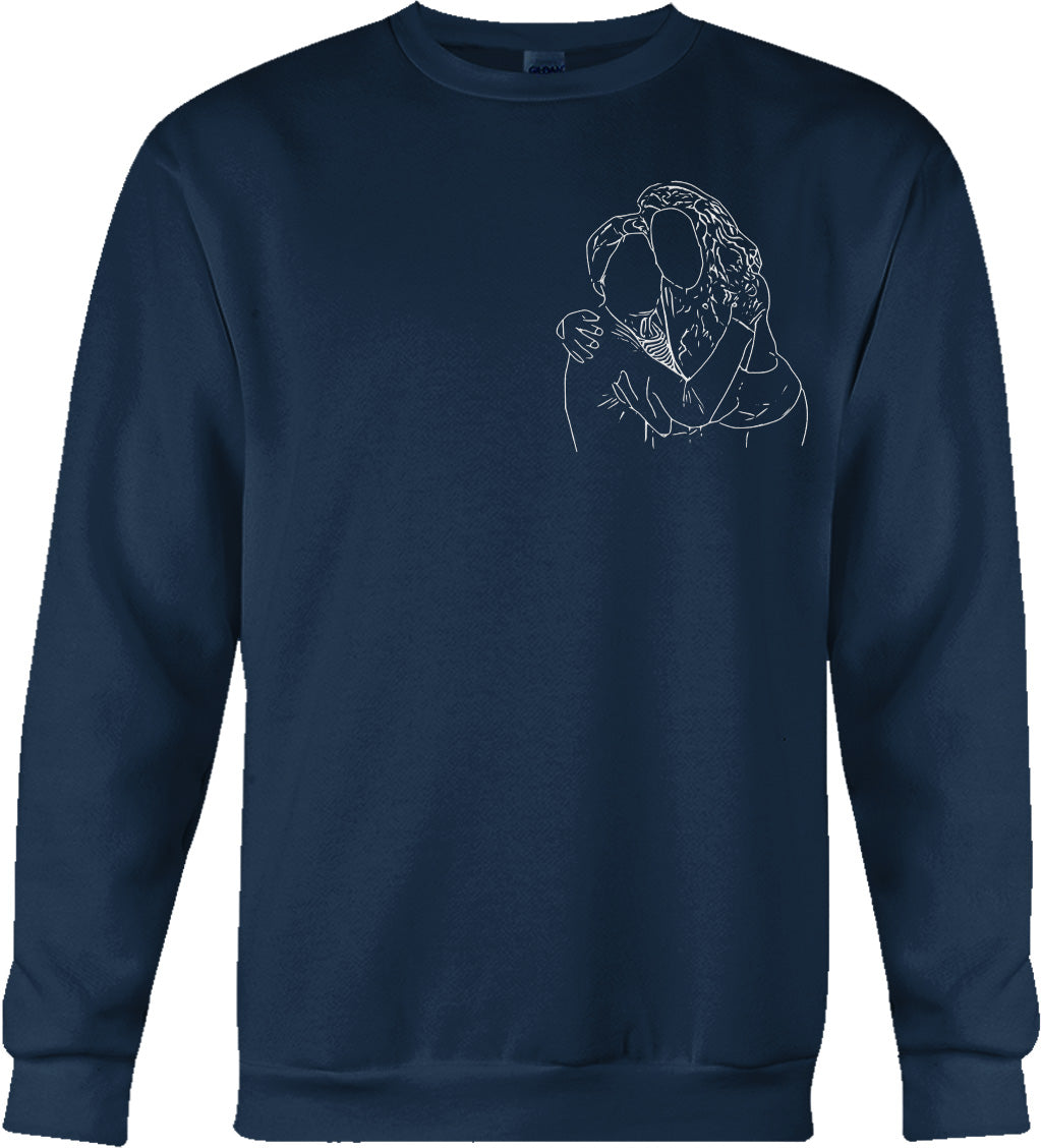 Custom Line Art - Personalized Grandma Embroidered Sweater