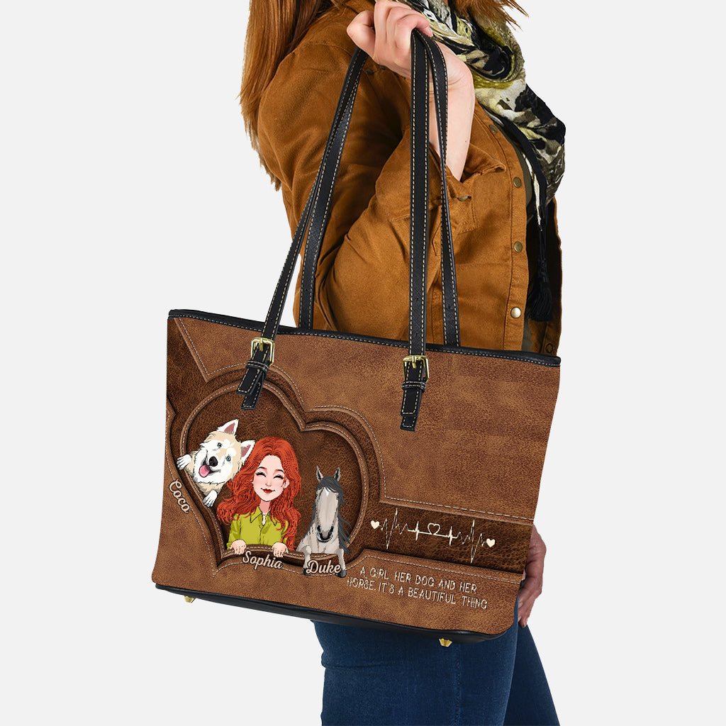 What A Beautiful Thing - Personalized Horse Leather Bag