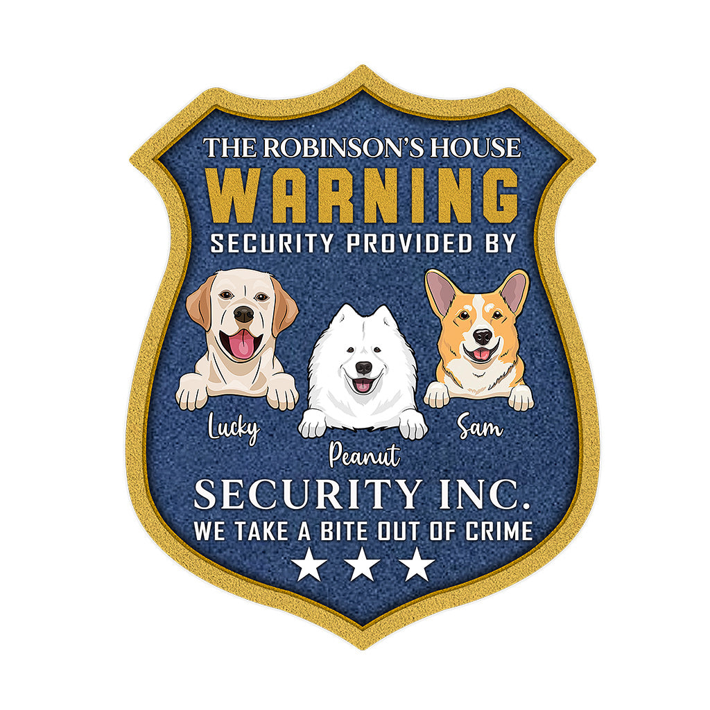 Security Provided - Personalized Dog Shaped Doormat