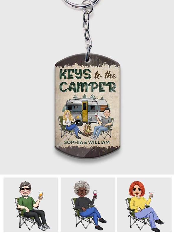 Keys To The Camper - Personalized Camping Keychain