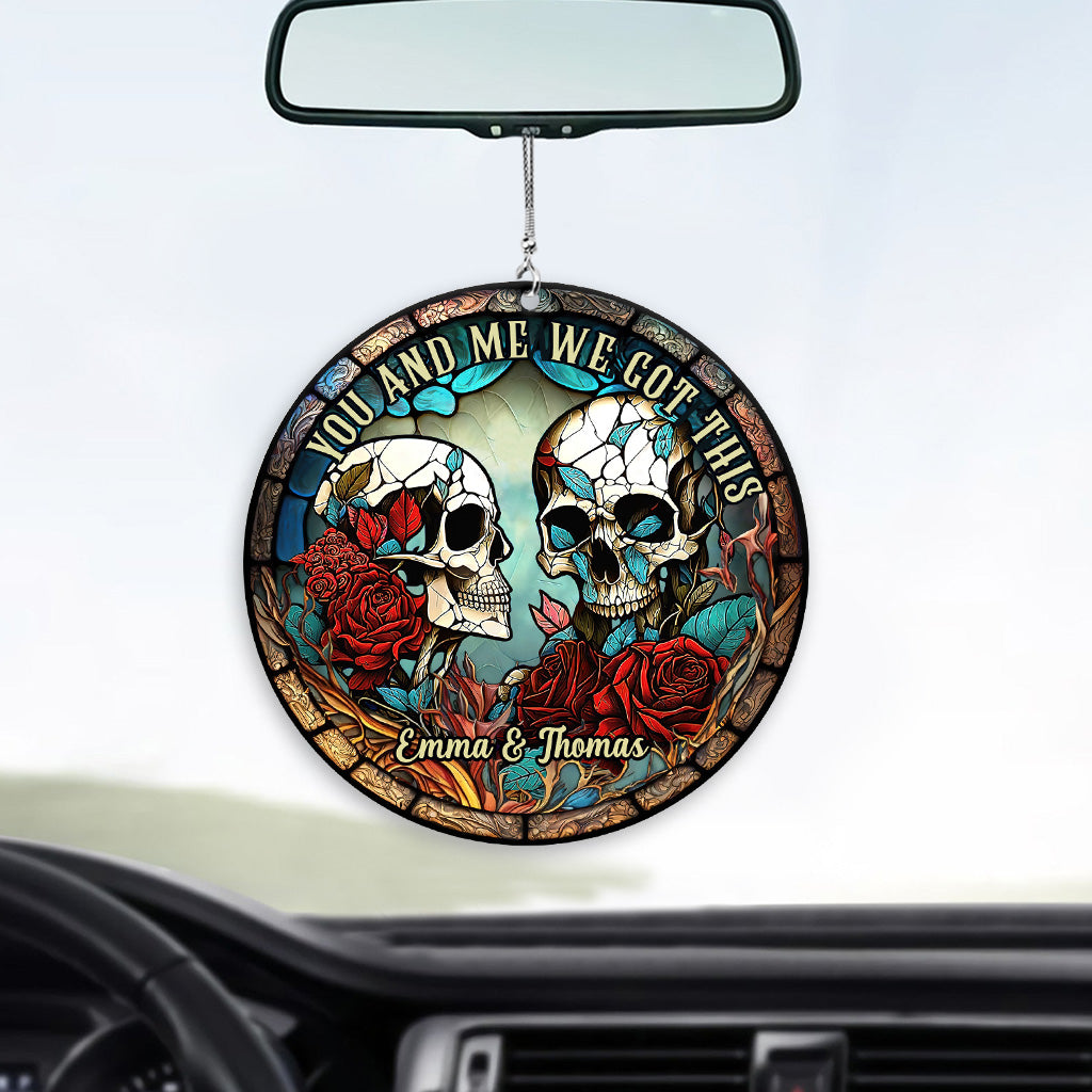 Discover Skull Couple - Personalized Skull Acrylic Car Hanger