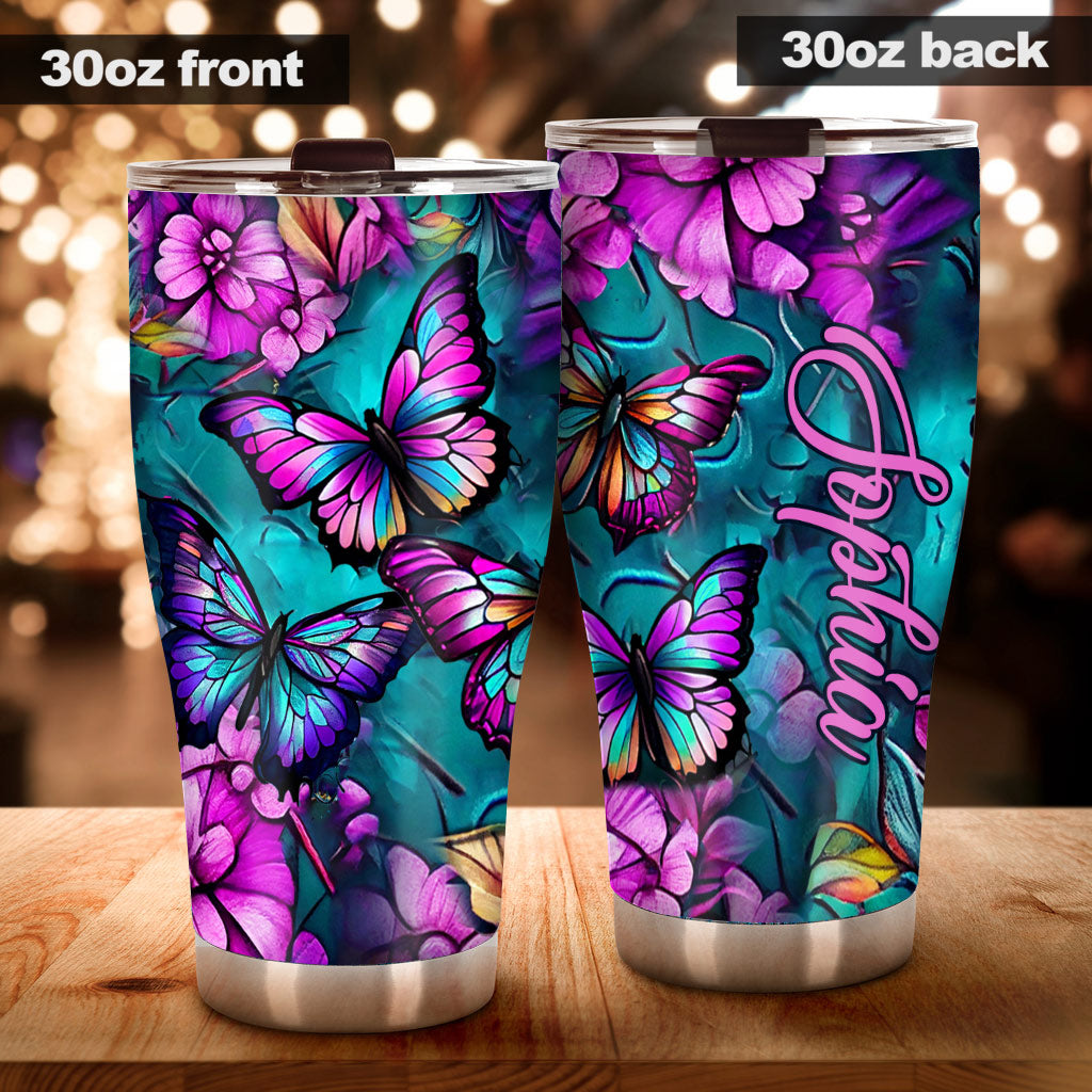 Beautiful Butterflies - Personalized Butterfly Tumbler