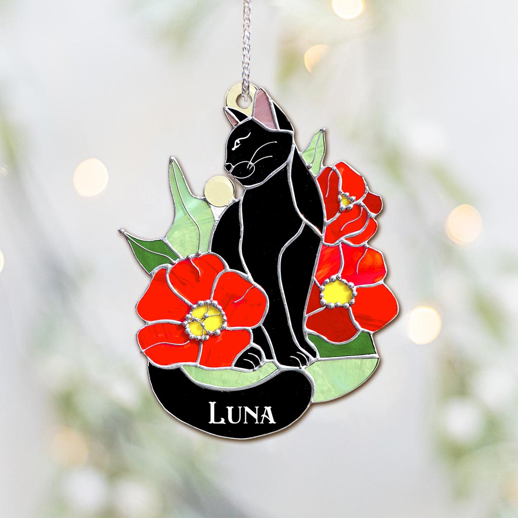 Black Cat - Personalized Black Cat Ornament
