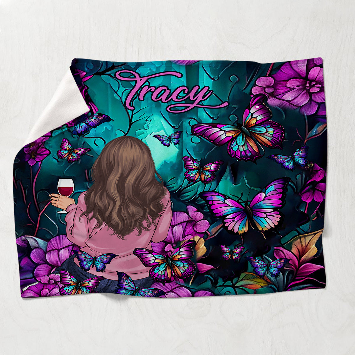 Just A Girl Who Loves Butterflies - Personalized Butterfly Blanket