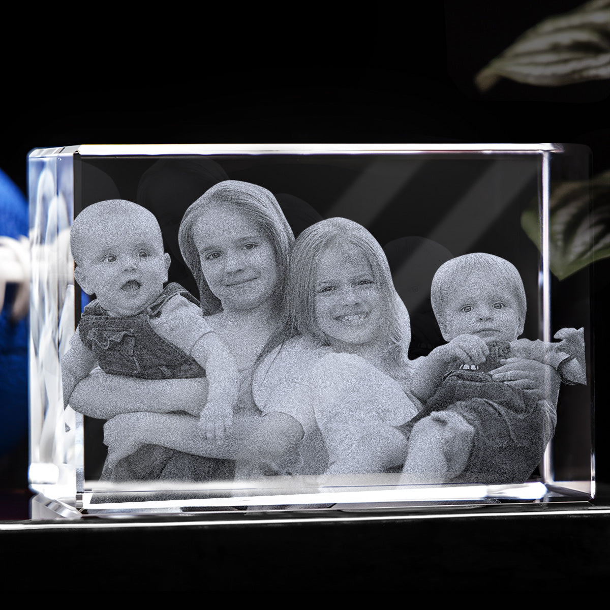 Custom Photo - Personalized Kid Laser Engraving 3D Cuboid Shaped Crystal Lamp