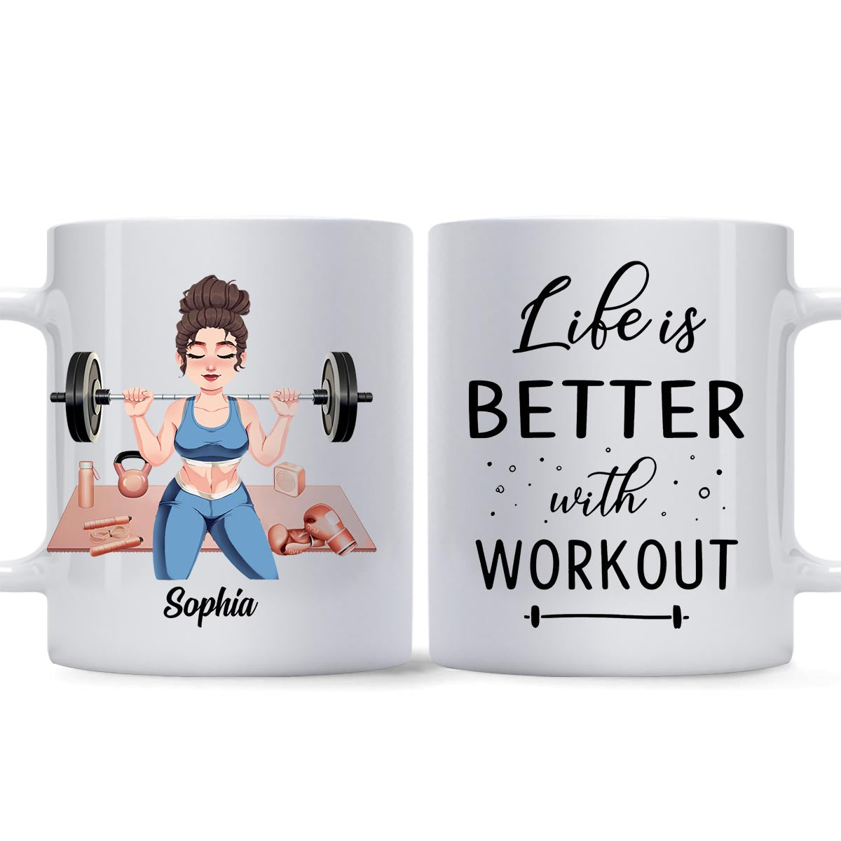 Personalized Mug - Fitness Woman - Life Is Better With Workout