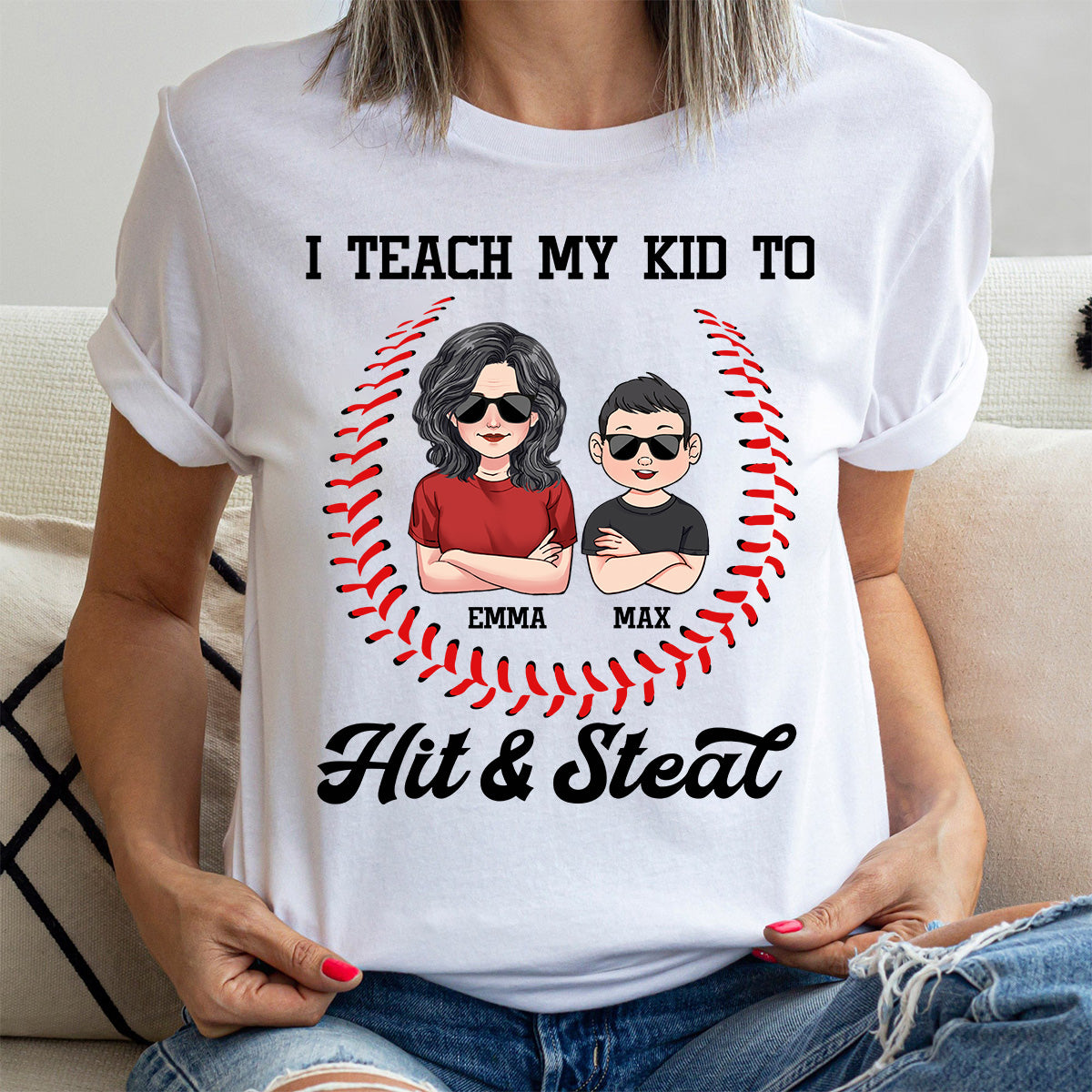 I Teach My Kid - Personalized Baseball T-shirt and Hoodie