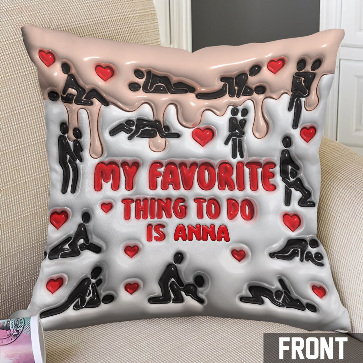 My Favorite Thing To Do Is You - Personalized Couple Throw Pillow