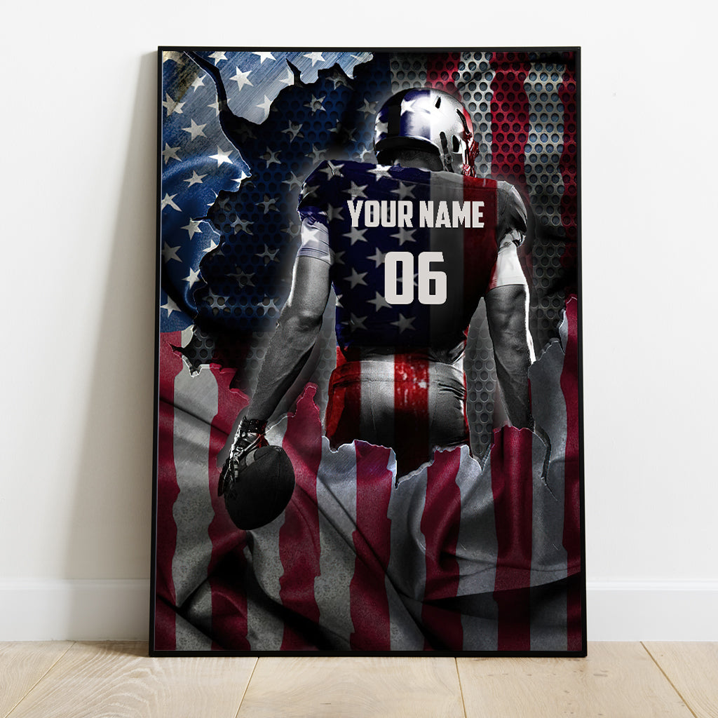 Love American Football - Personalized Football Canvas And Poster