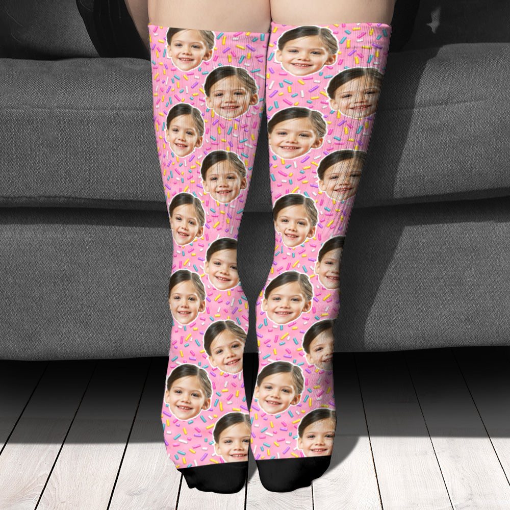 Custom Face Sweet Candy - Personalized Daughter Socks