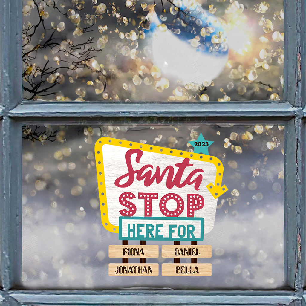 Discover Santa Stop Here For - Personalized Grandma Decal