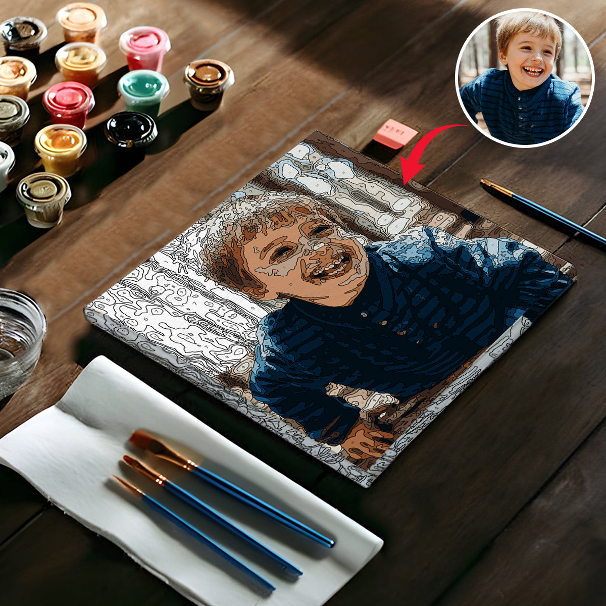 Custom Photo - Personalized grandson Paint By Numbers Kit