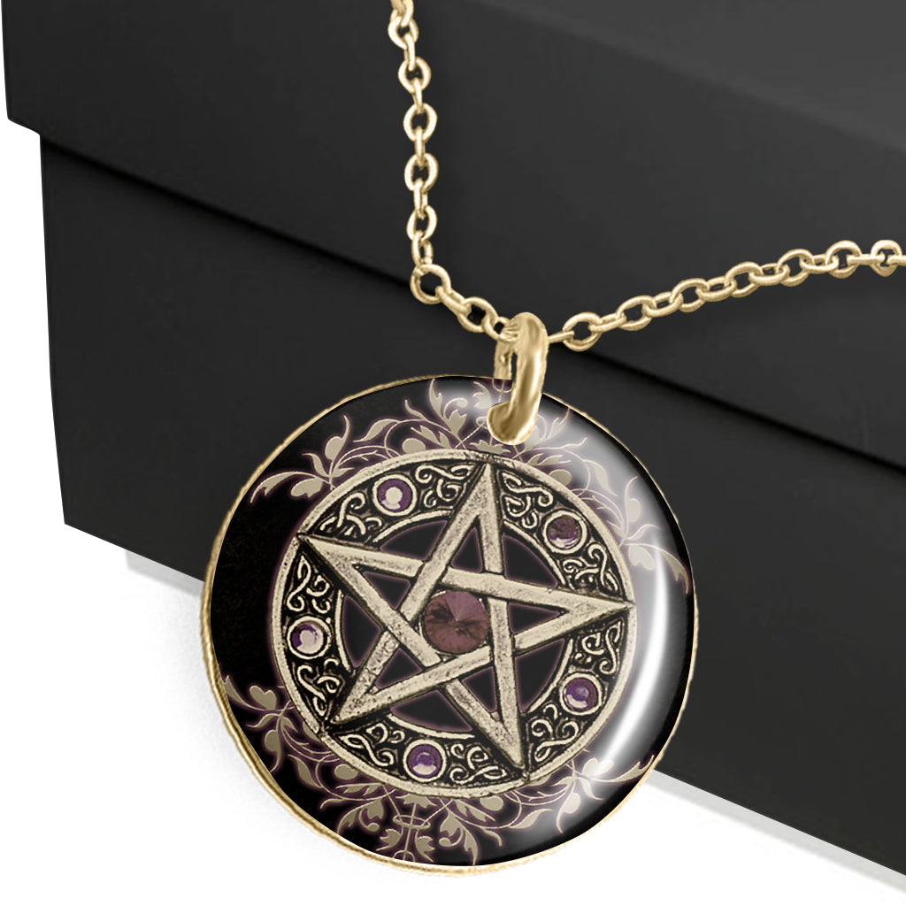 Witch Please Witch Wall Clock - Witch Round Pendant Necklace