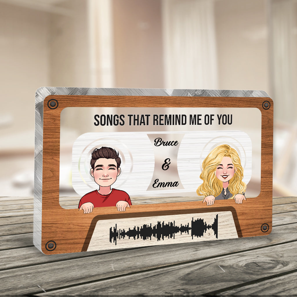 Song Remind Me Of You - Personalized Couple Custom Shaped Acrylic Plaque