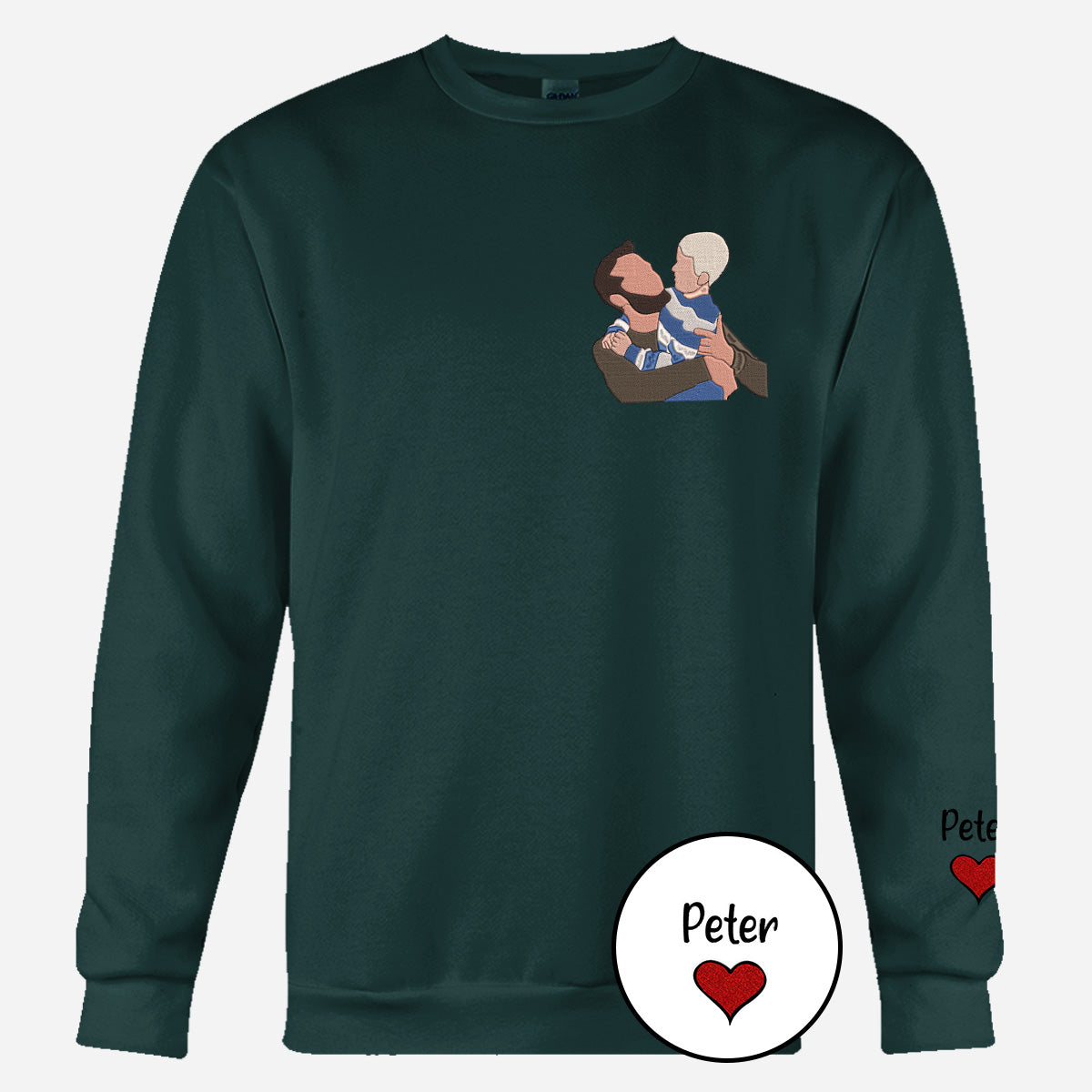 Custom 2D Photo - Personalized Father Embroidered Sweater