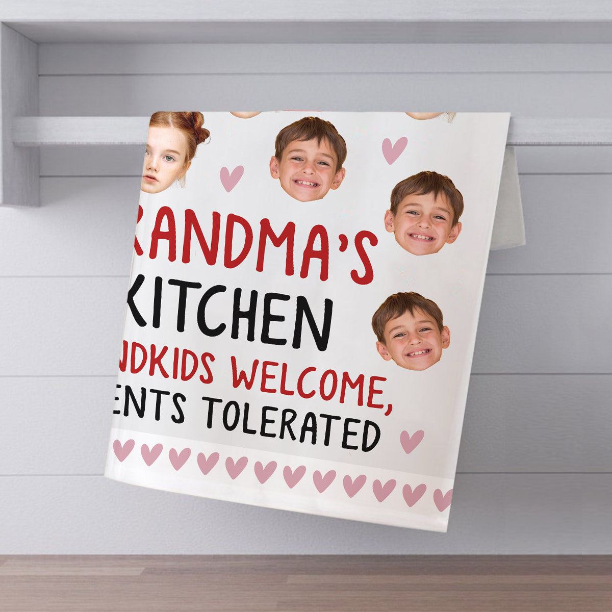 Grandma's Kitchen Grandkids Welcome Parents Tolerated - Gift for grandma - Personalized Towel