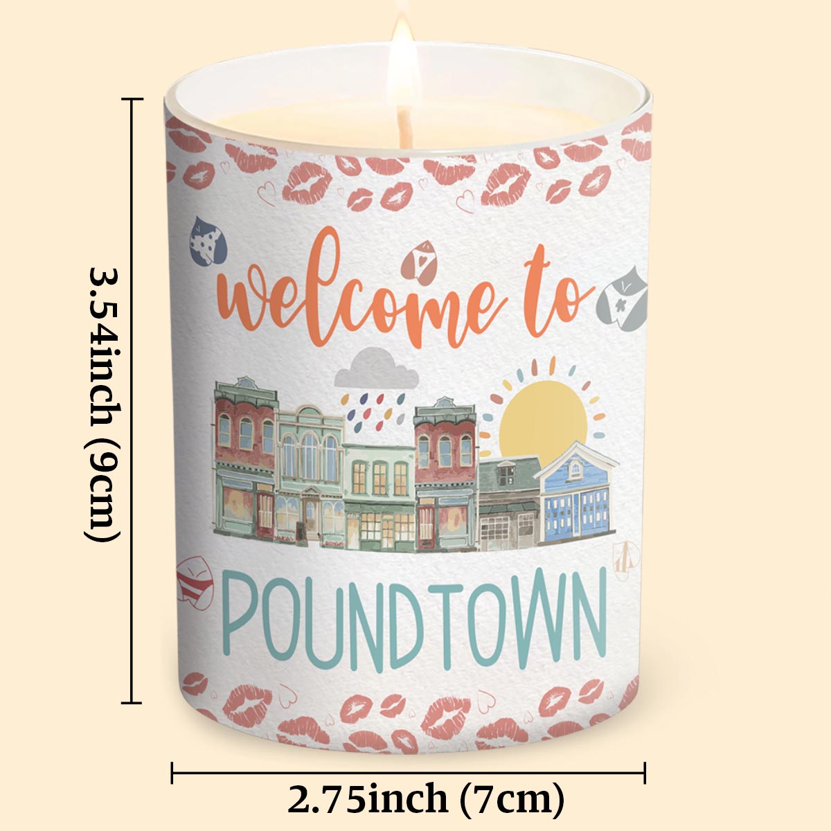 Welcome To The Poundtown Inappropriate Adult - Personalized Couple Candle With Wooden Lid