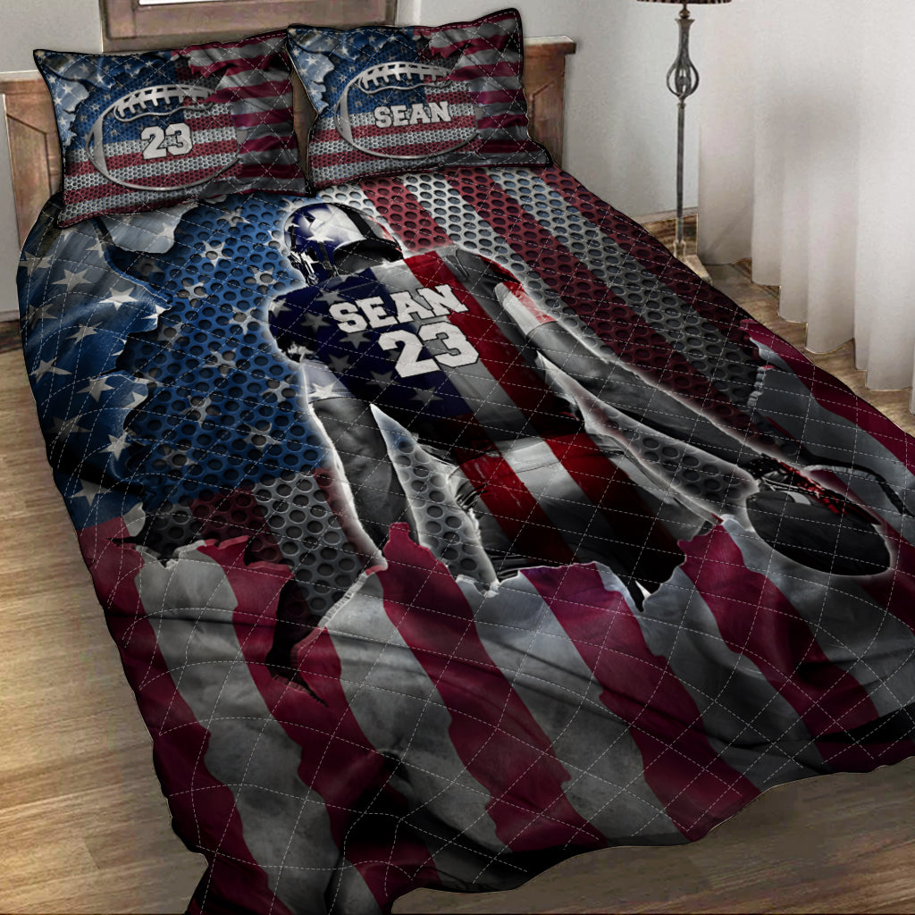 Love Football - Personalized Football Quilt Set