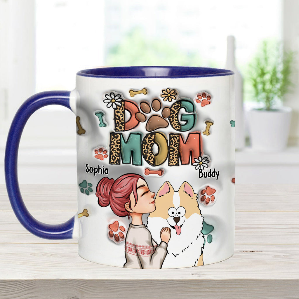 Dog Mom Cat Mom Inflated - Gift for dog lovers, cat lover - Personalized Accent Mug