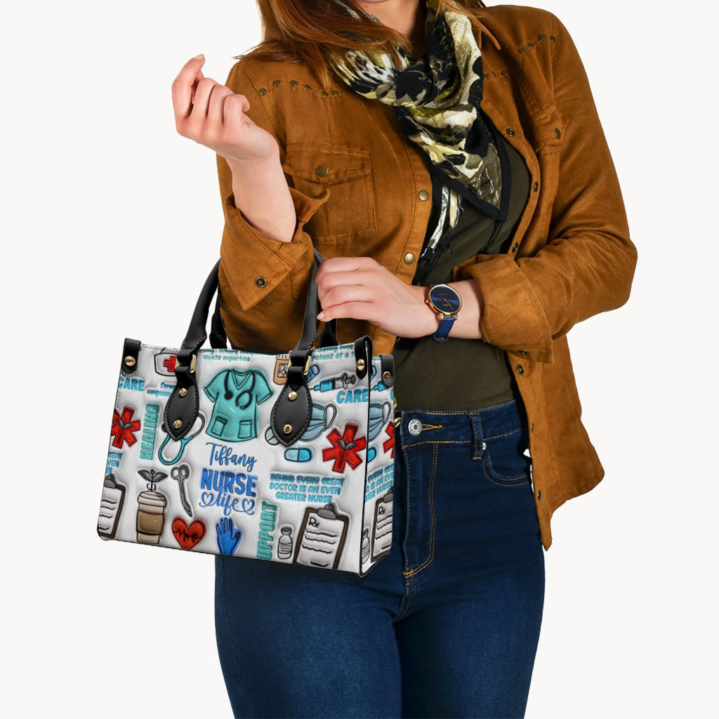 Nurse Life - Personalized Nurse Leather Handbag