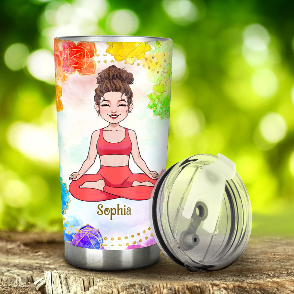 I'm Mostly Peace Love And Light - Personalized Yoga Tumbler