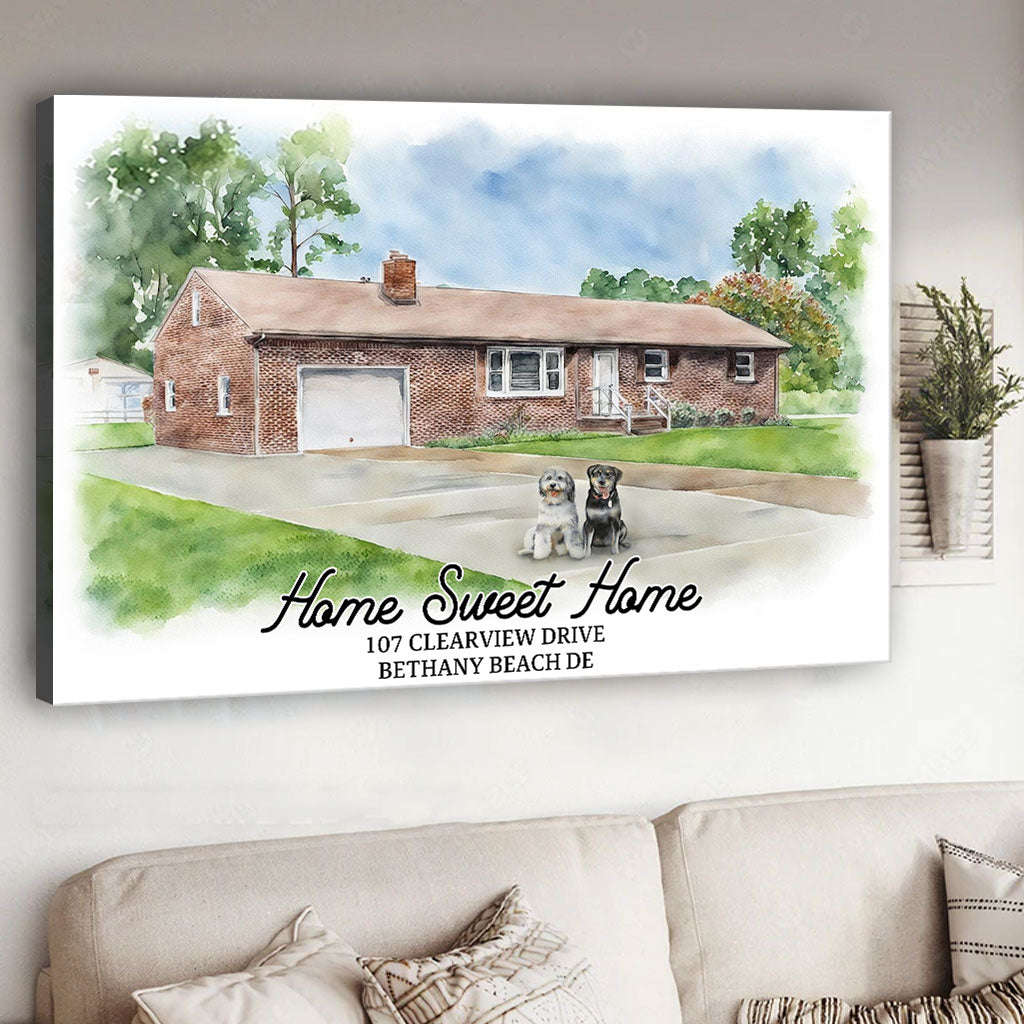 Home Sweet Home - Personalized Housewarming Canvas And Poster