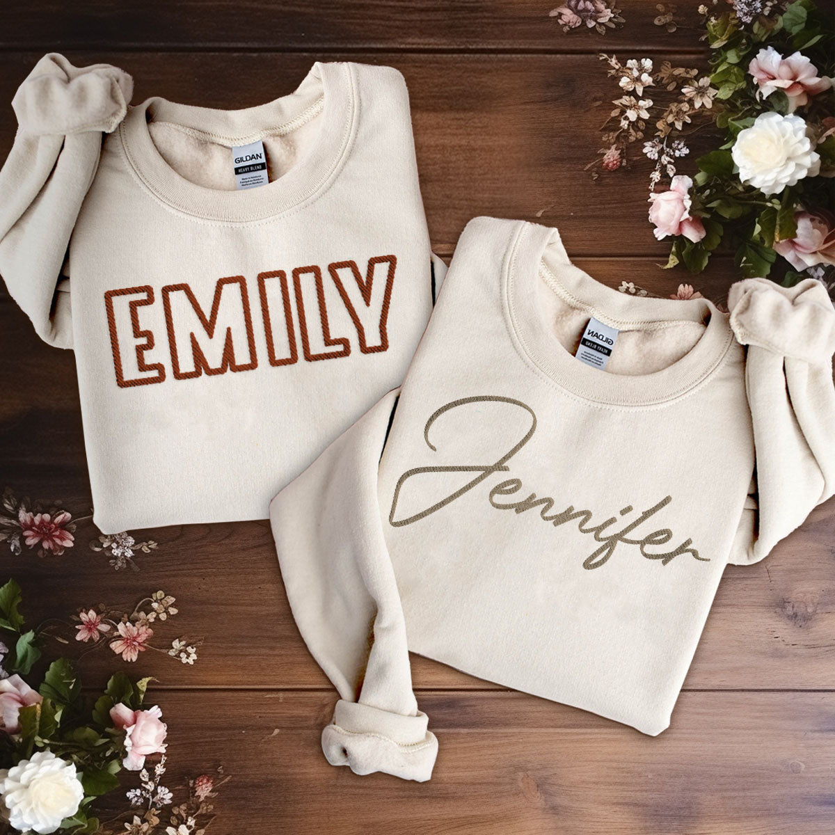 Custom Name - Personalized Bestie Embroidered Sweater