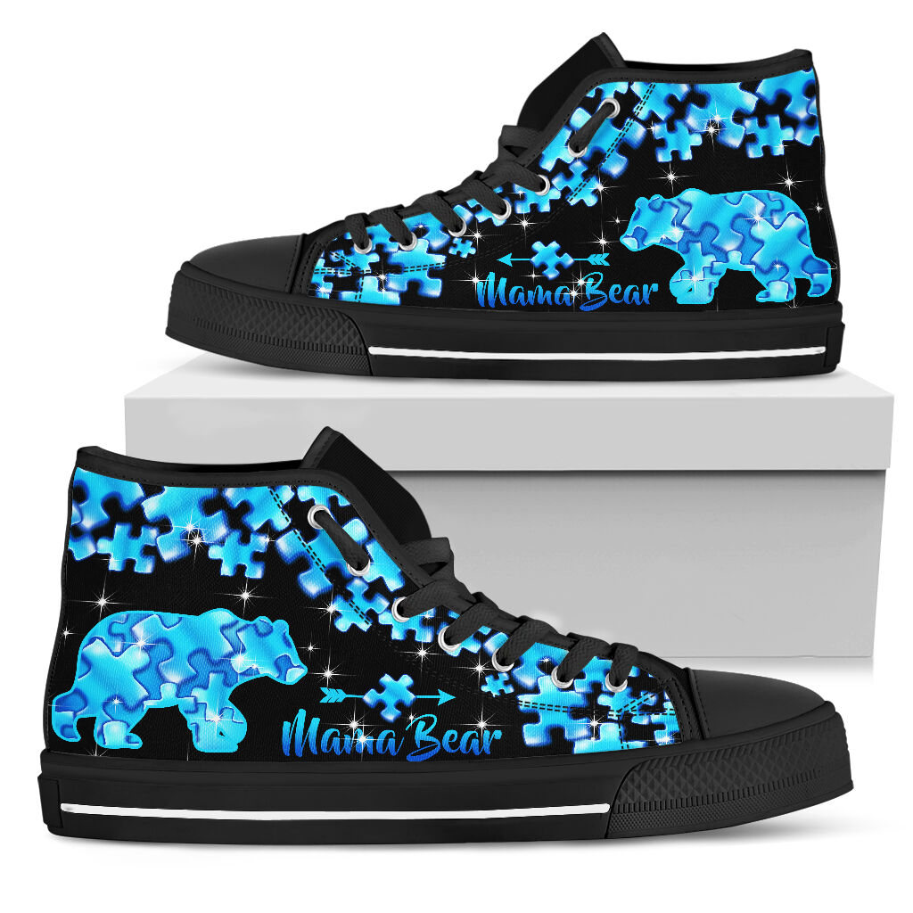 Autism Mom Mamabear Mother's Day Autism Awareness High Top Shoes 0622