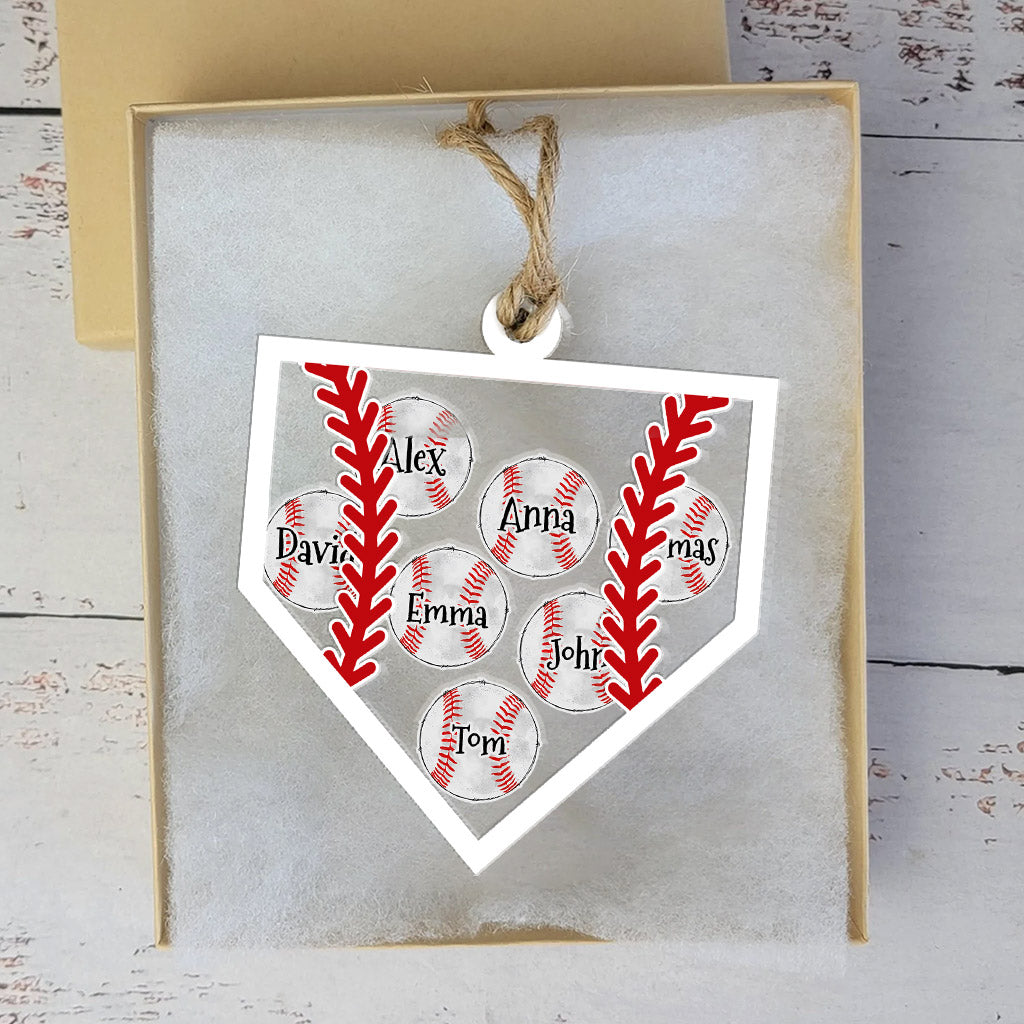 Baseball Team - Personalized Baseball 3 Layered Shaker Ornament