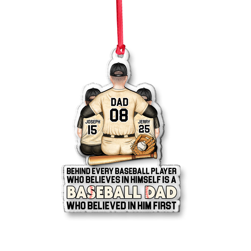 Behind Every Baseball Player - Personalized Baseball Transparent Ornament