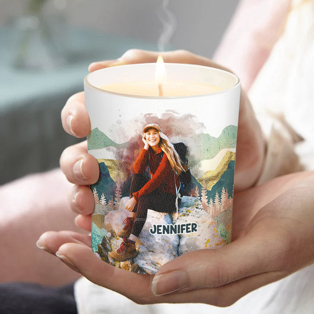 And The Wise One Said - Personalized Hiking Candle With Wooden Lid