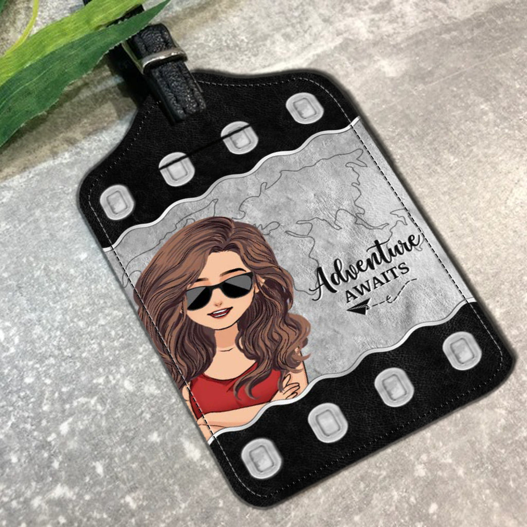 It's Time For New Adventure Custom Personalized Leather Luggage Tag