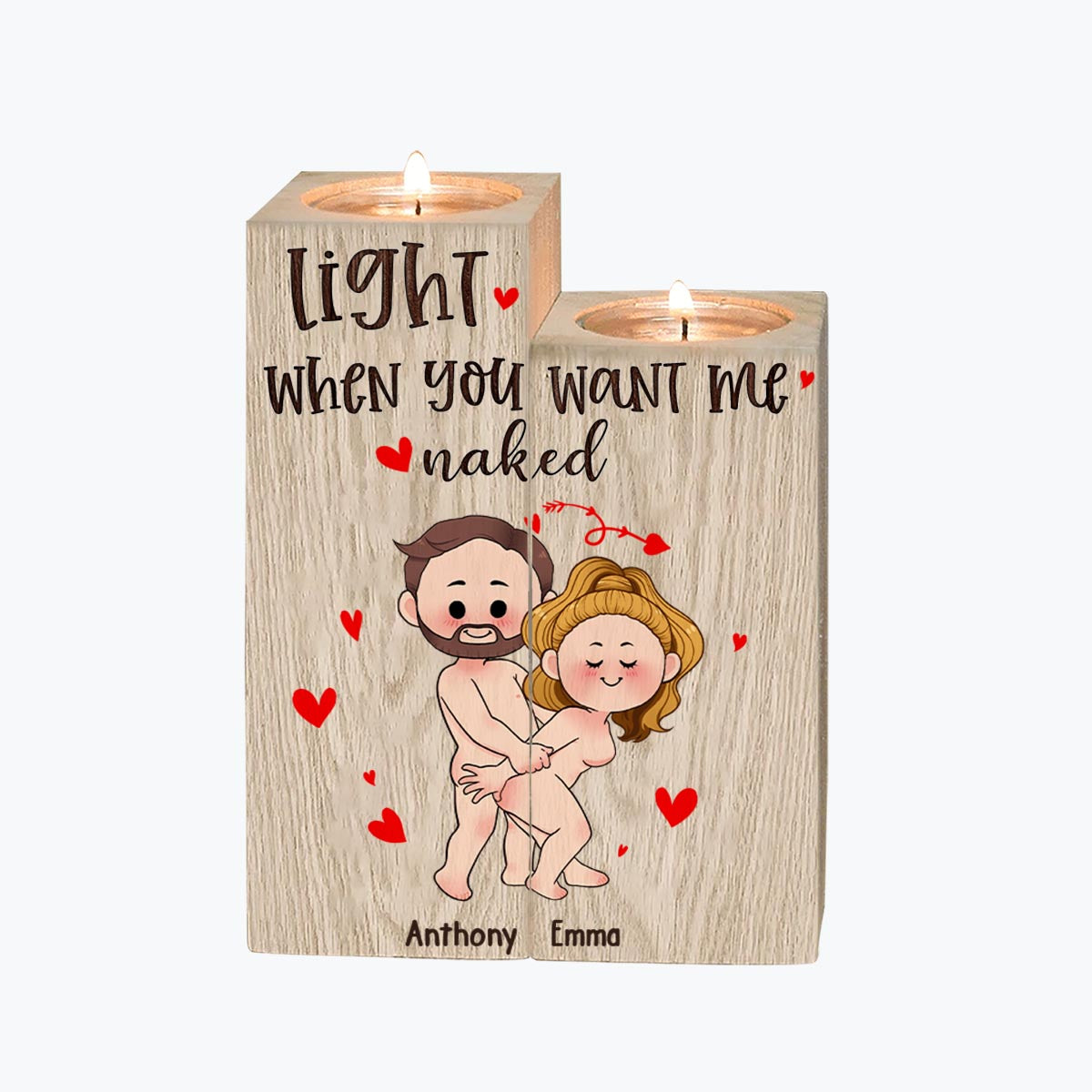 When This Candle Is Lit - Personalized Couple Candle Holder