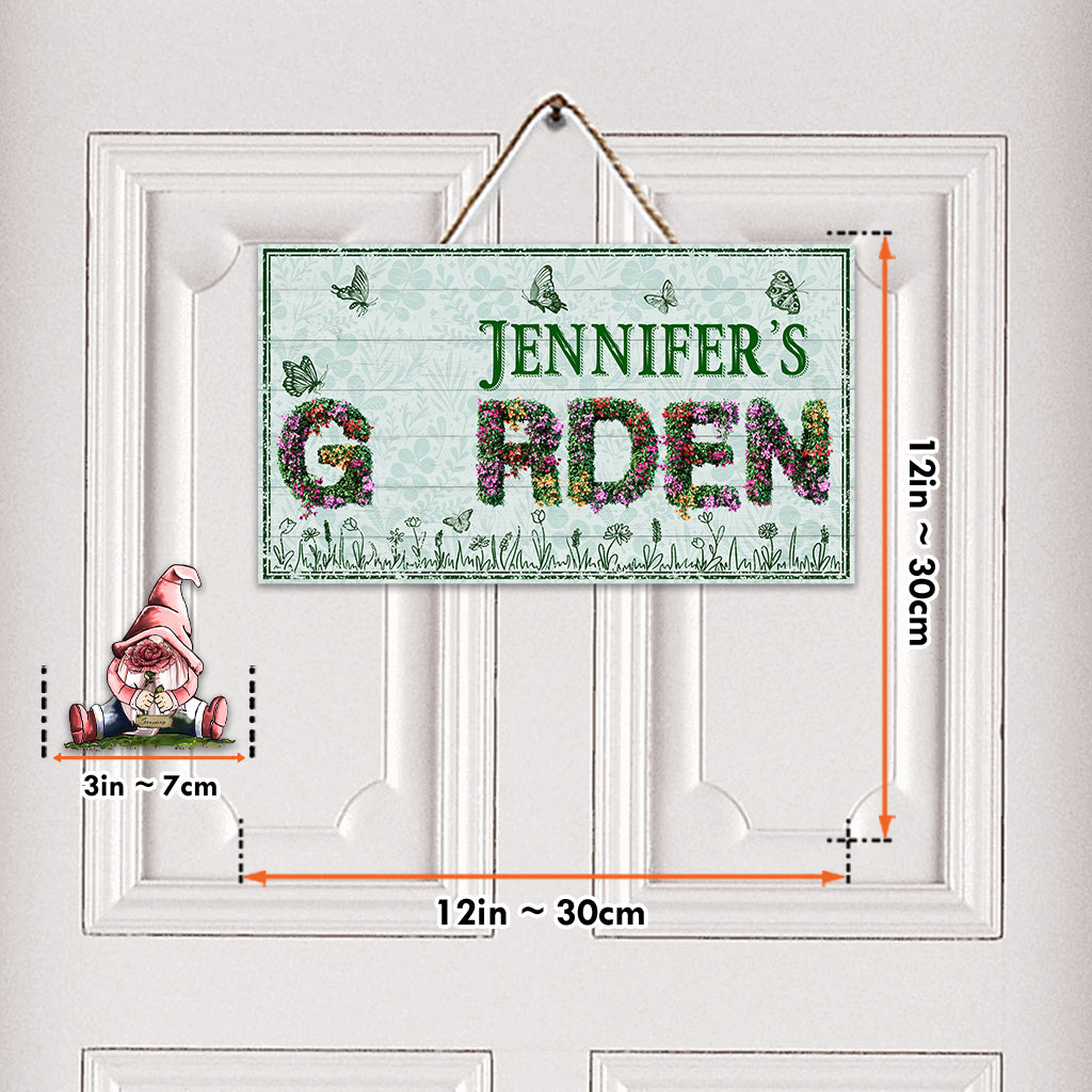 Welcome To My Garden - Personalized Gardening Interchangeable Wood Sign