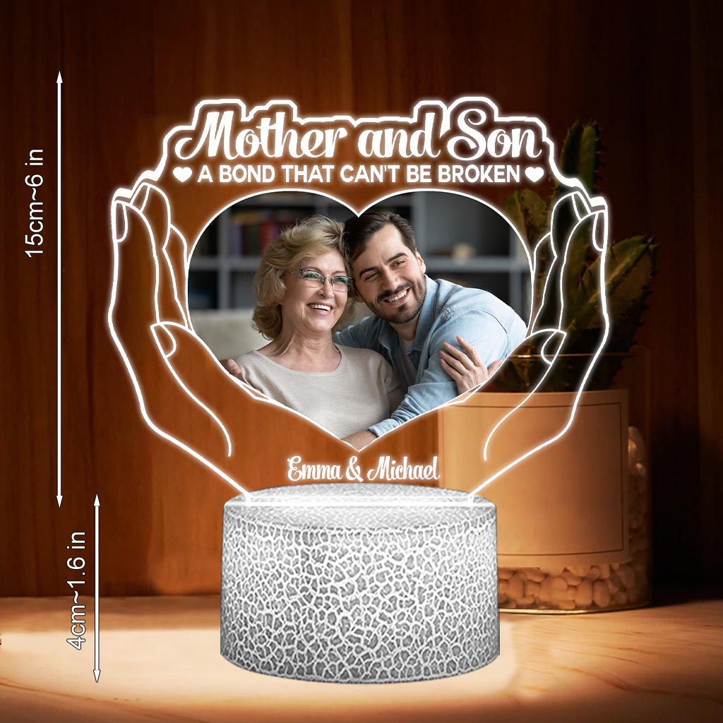 The Love Between Mother And Children - Gift for mom, daughter, son -  Personalized Shaped Plaque Light Base