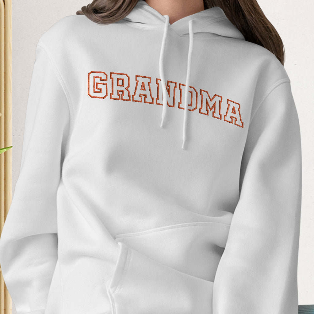 Custom Name - Personalized Grandma Embroidered Hoodie