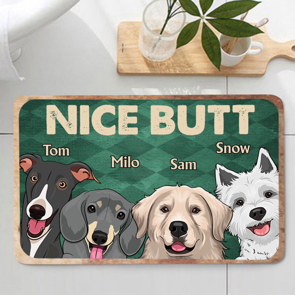 Nice butt Shower - Dog gift for dog lover, cat lover - Personalized Bathroom Mats Set